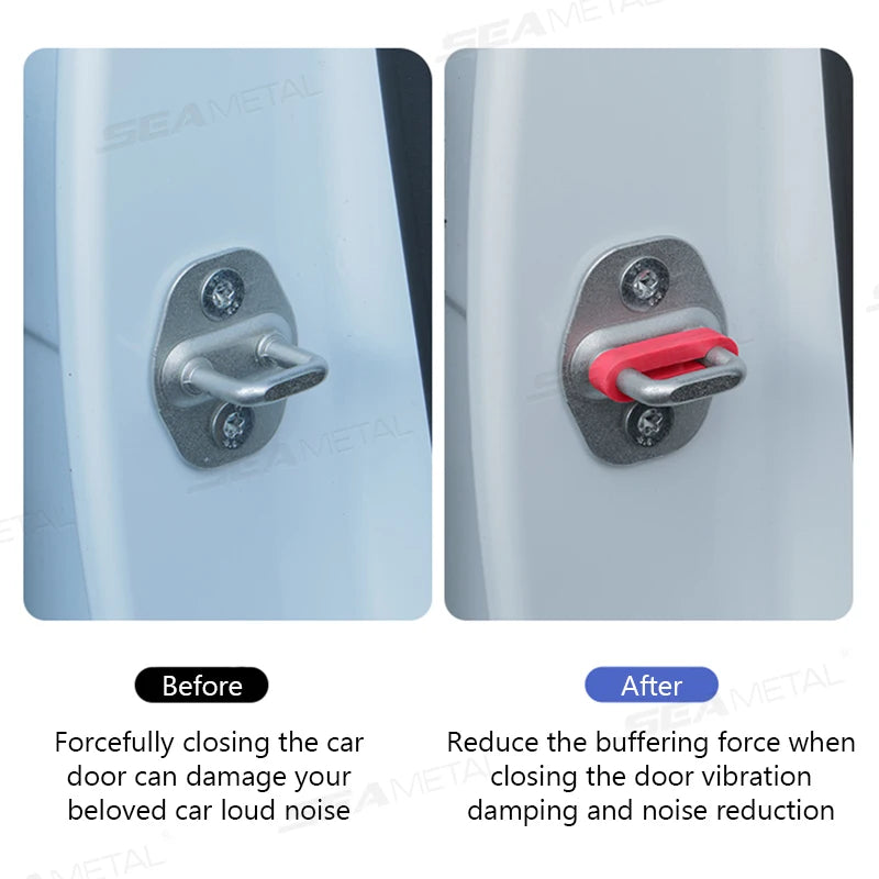 SEAMETAL 4pcs Universal Car Door Lock Damper Buffer Sillcone Deadener Seal Shock Absorber Noise Insulation for Car Accessories