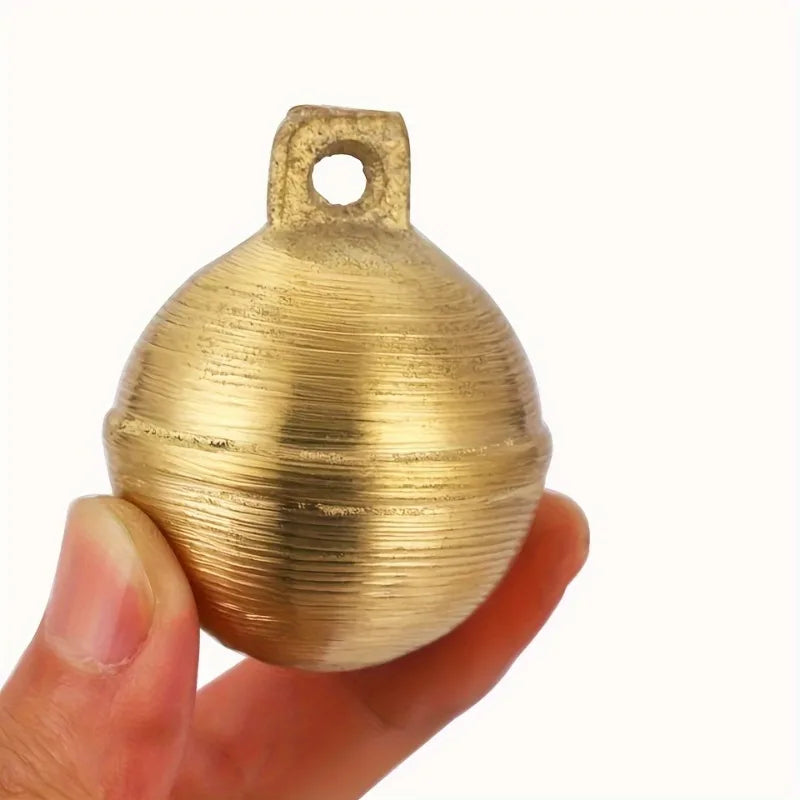 Vintage Brass Livestock Bell | Loud Retro Copper Bell for Cattle, Sheep, Horses close-up view