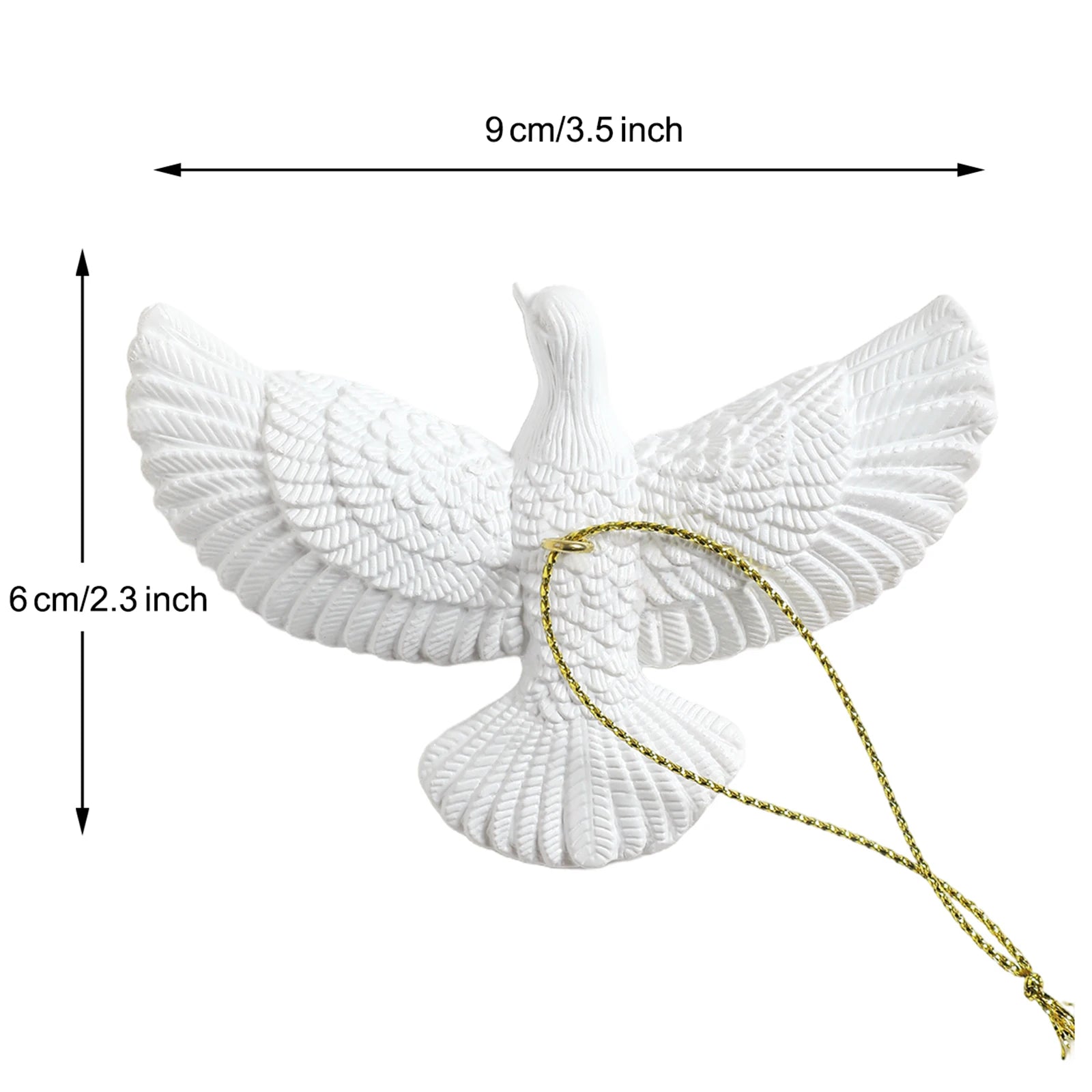 Resin Friendship Doves Christmas Tree Ornament Set of Two Doves for Someone detail view