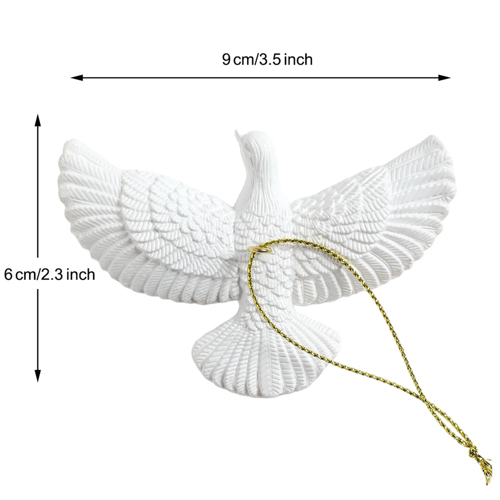 Resin Friendship Doves Christmas Tree Ornament Set of Two Doves for Someone detail view