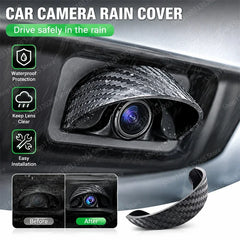 Car rear camera easy to stick protector, car reverse camera carbon fiber rain cover, waterproof, dustproof and sunscreen cover