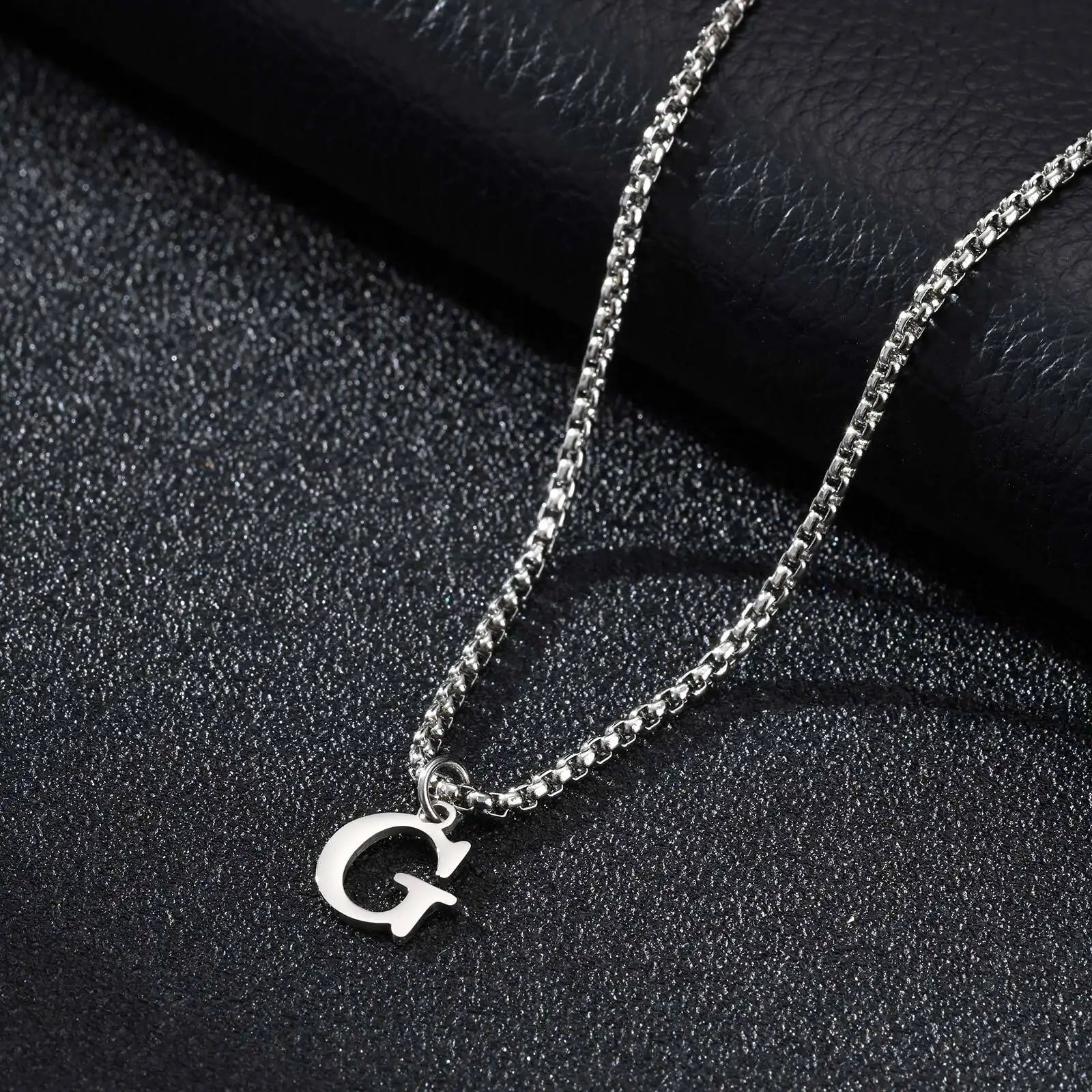 Minimal A-Z Initial Necklace for Men | Stainless Steel Letter Pendant lifestyle view