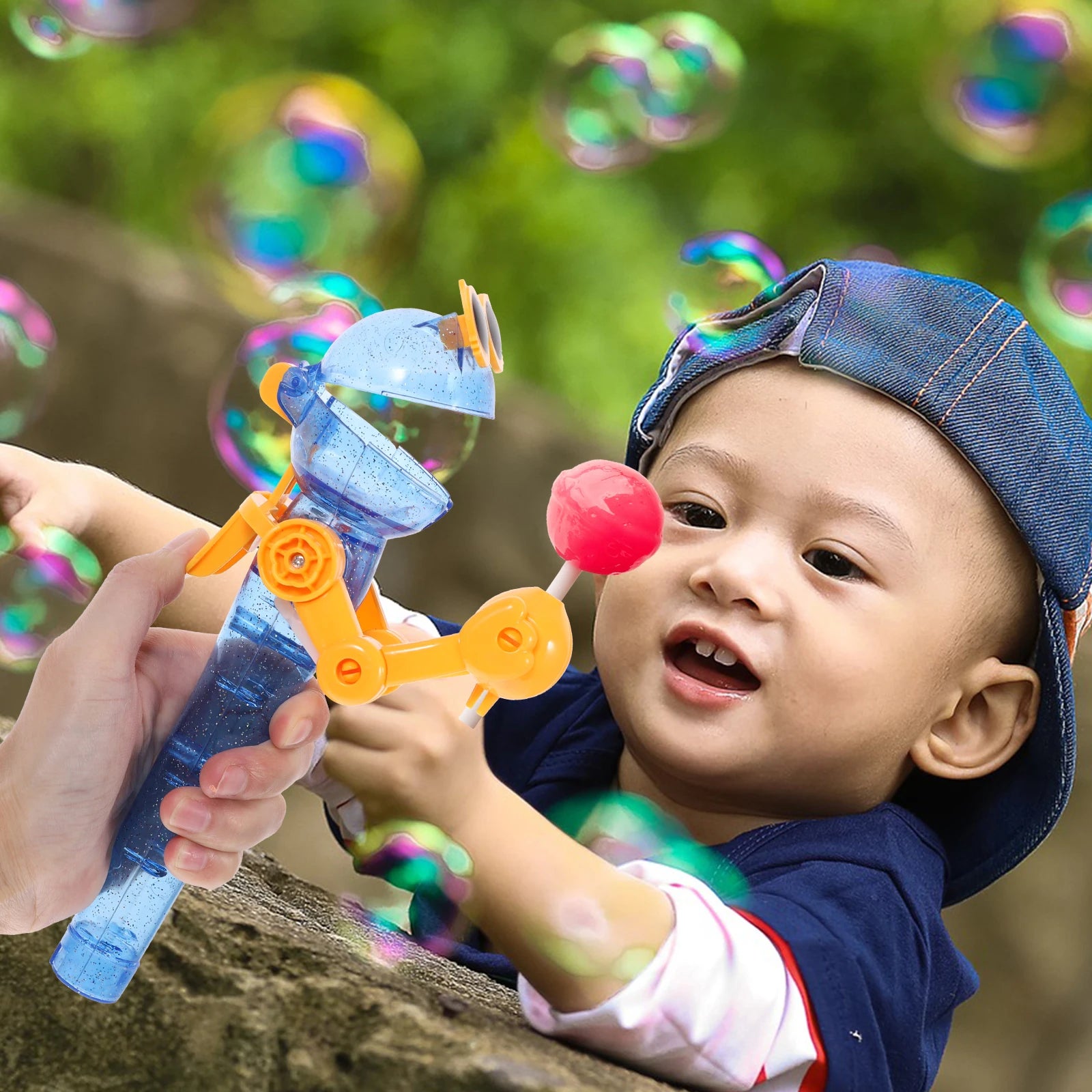 Creative Lollipop Robot Holder Hot Candy Dustproof Toys Cool Personality Decompression close-up view
