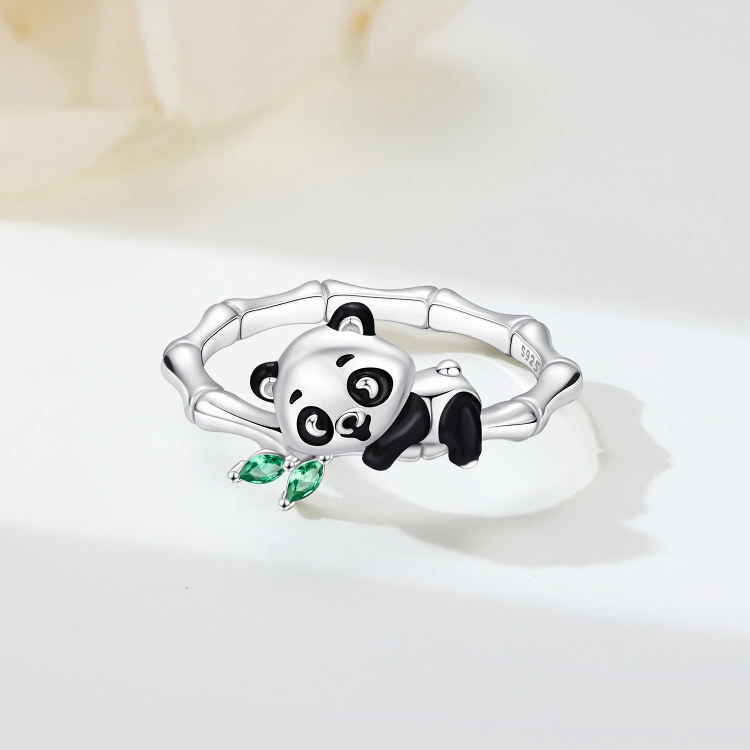 Hot Sale 2025 Original 925 Sterling SilverPanda Animal Closed Rings For Women Fashion alternate view