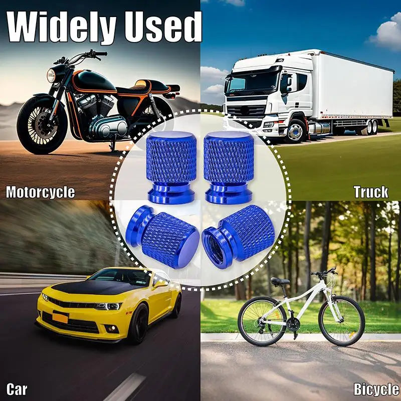 Tire Valve Stem Caps, Anodized Aluminum Wheel Valve Covers Accessories, Universal For Ca detail view