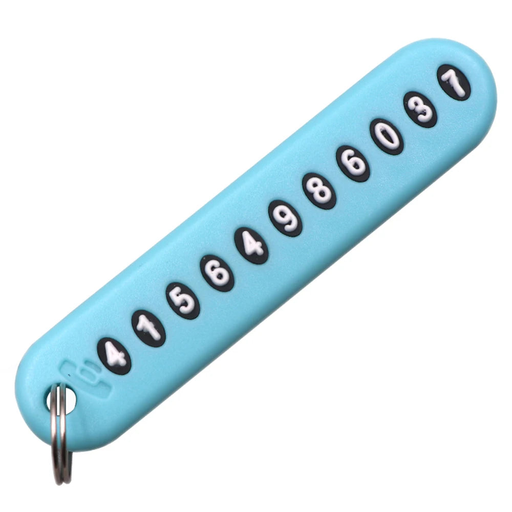 Car Phone Number Keychain | Anti-Lost Key Ring with Number Plate detail view