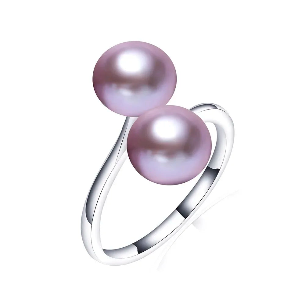 2026 New Arrival Black Natural Freshwater Pearl Ring Adjustable Fashion Novel Ring 92 alternate view