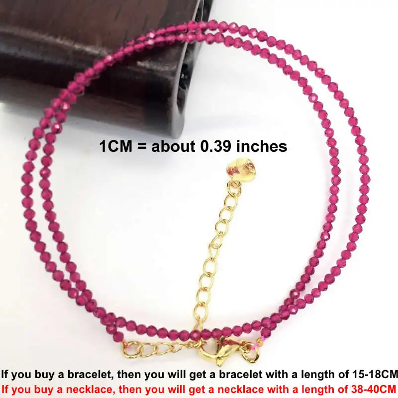 Faceted Gemstone Bead Choker Necklace and Bracelet Set | Natural Stone Jewelry for Me alternate view
