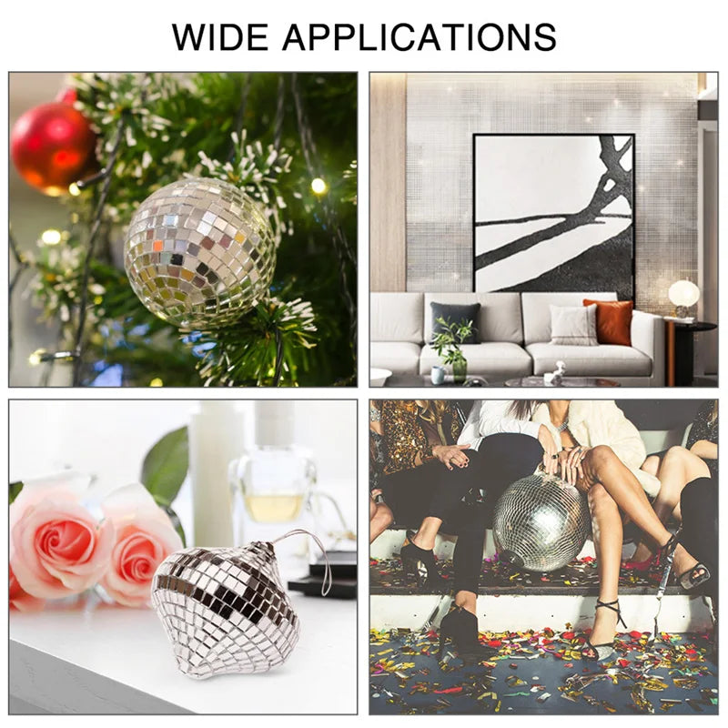Disco Ball DIY Glass Mirror Stickers | Self-Adhesive Home Wall Decor detail view