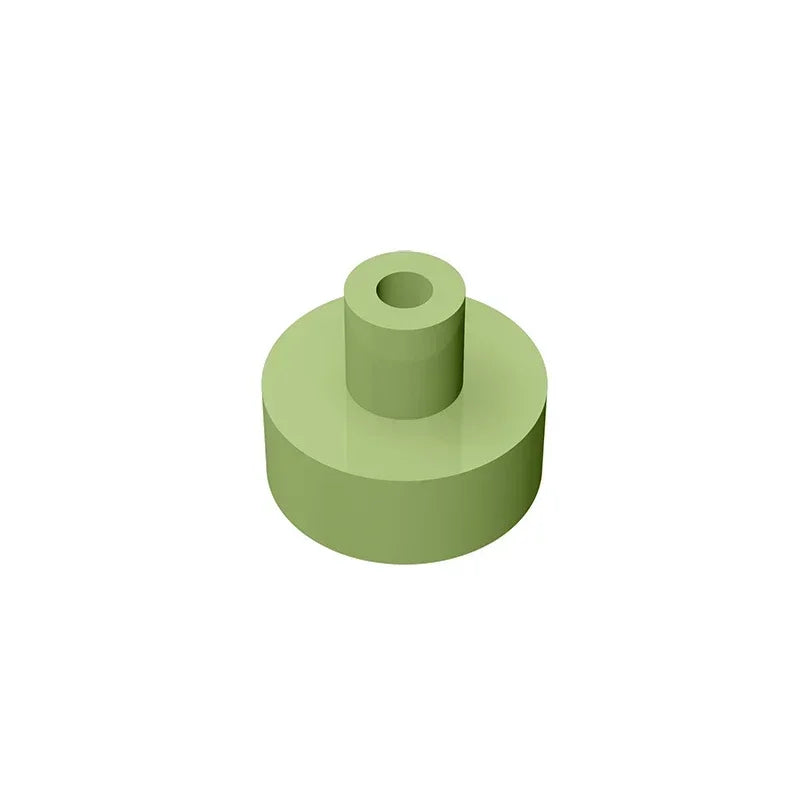 Gobricks Tile Round 1x1 with Bar and Pin Holder | Compatible Building Block detail view