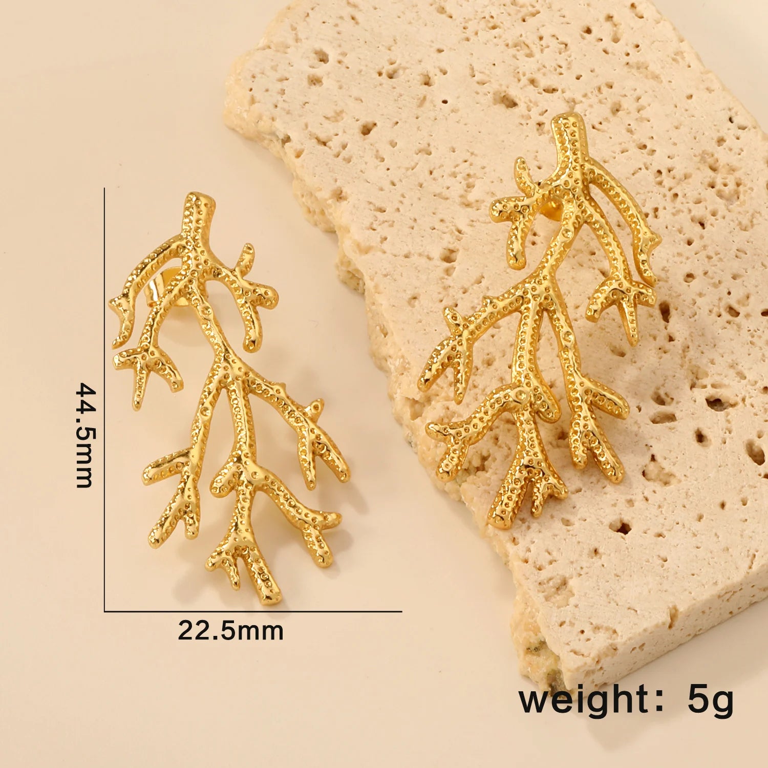 LUXUKISSKIDS Fairy Flower Earrings Stud | Gold-Plated Stainless Steel Piercing Jewe additional angle