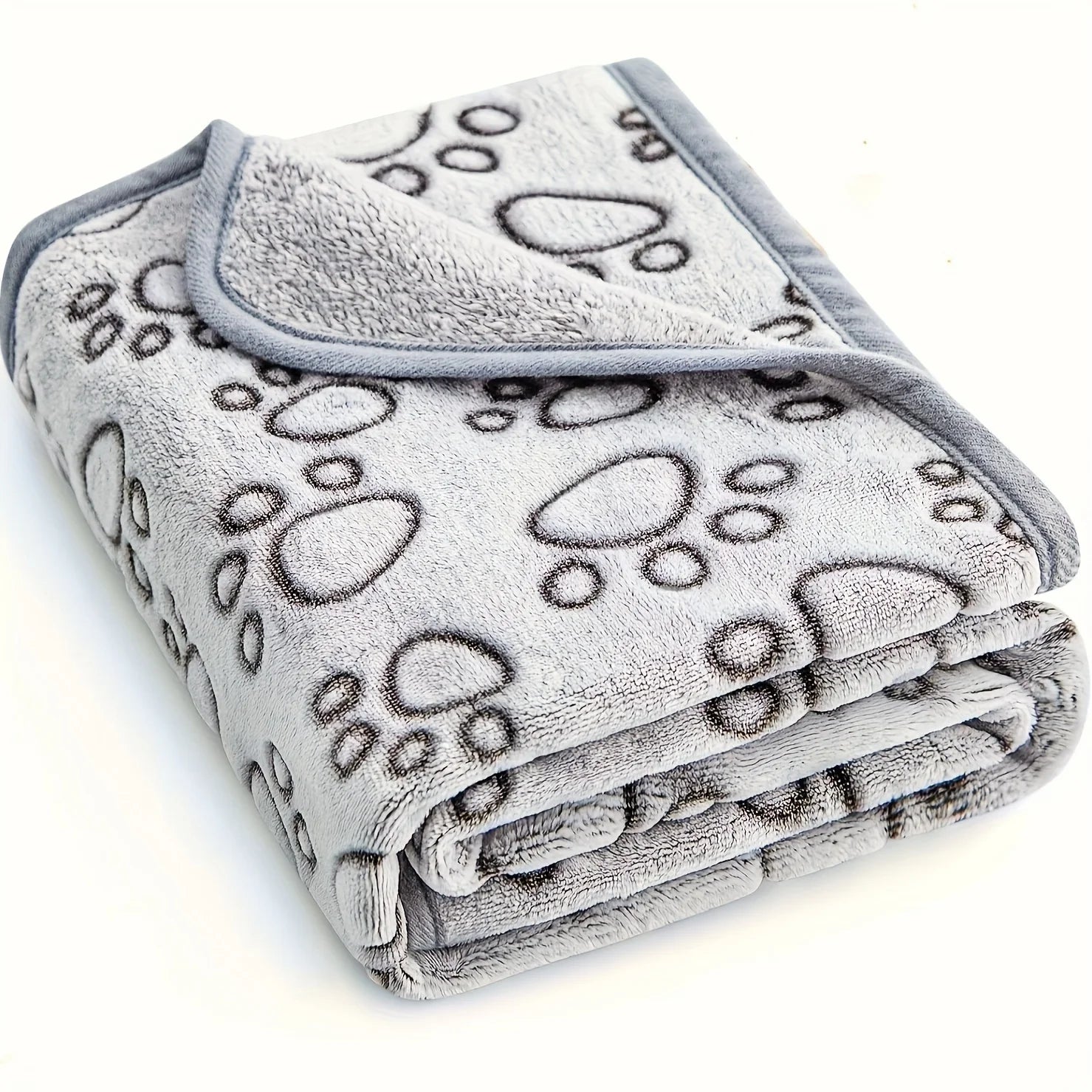 1pcs Ultra-Soft Paw Print Dog Blankets - Machine Washable, Cozy Pet Pillow Pads for I alternate view