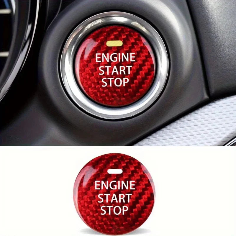 Carbon Fiber Engine Start Button Cover for Mazda
