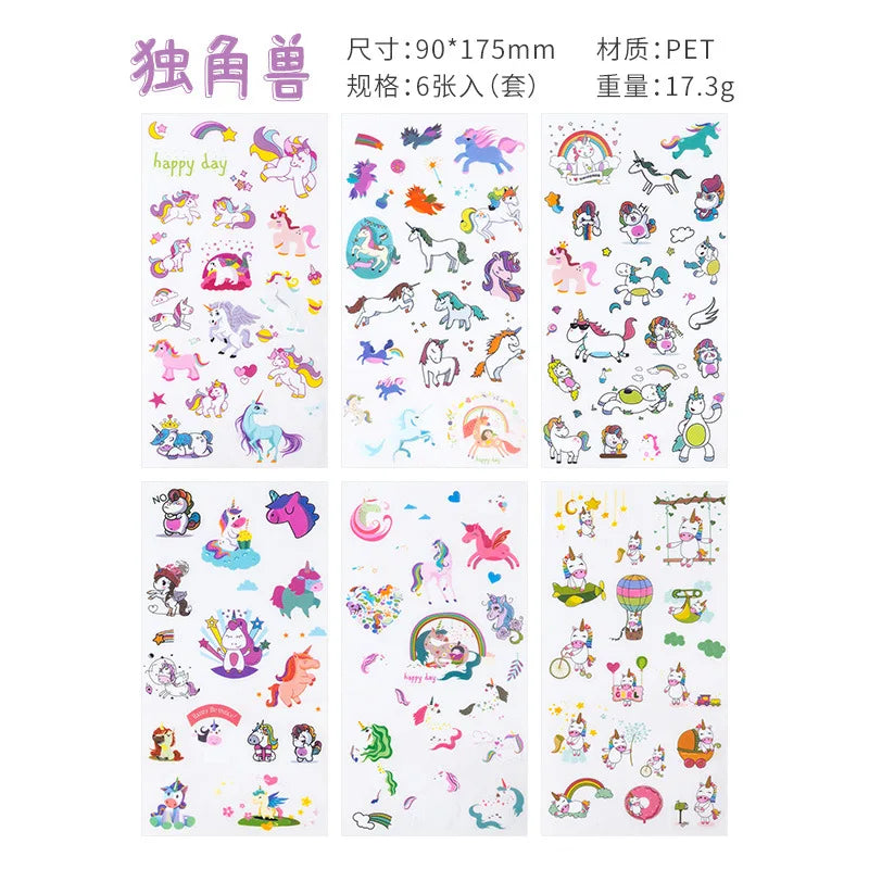 6Pcs Waterproof Cartoon Sticker Set | Cute DIY Decals for Laptops, Phones, and Plan additional angle