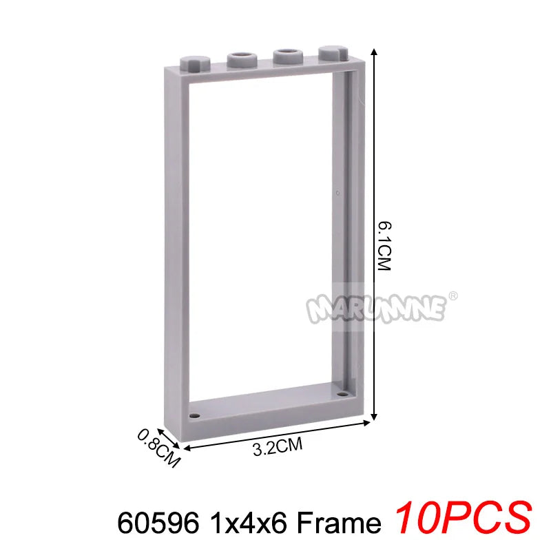 Marumine Window and Door Building Blocks | Compatible City House Parts Set detail view