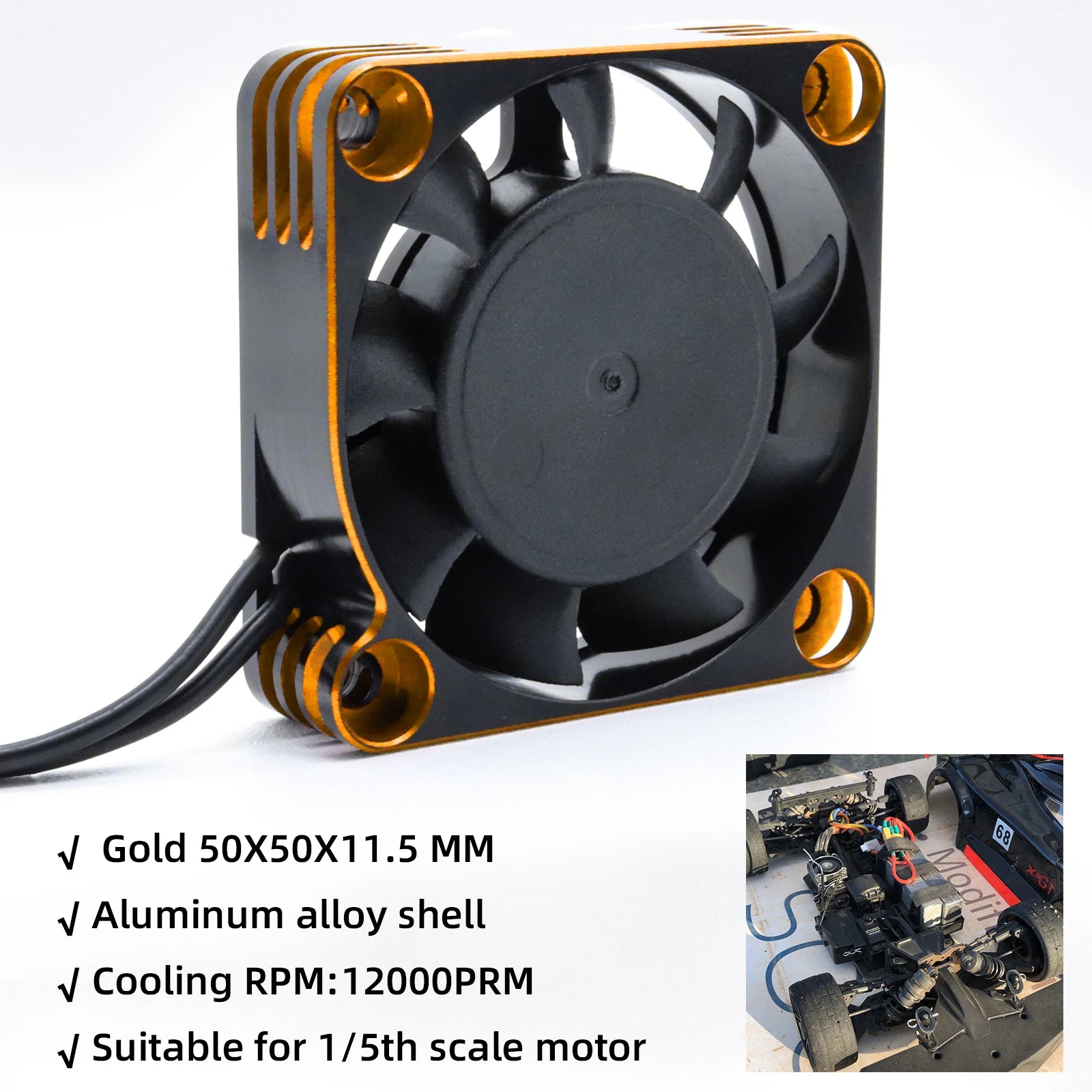 RC 25/30/35/40/50mm Fan 28000 RPM Heat Dissipation Cooling Fan for RC Crawler 1/10 additional angle