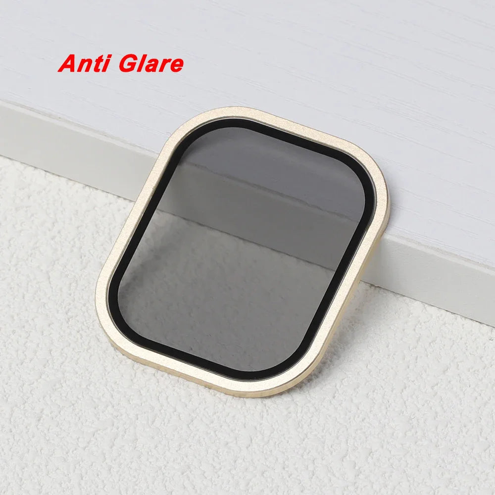 Tempered Glass For Apple Watch band ultra 49mm Screen Protector Anti-Scratch Glare HD Full Film Metal Bumper iWatch Ultra 49mm