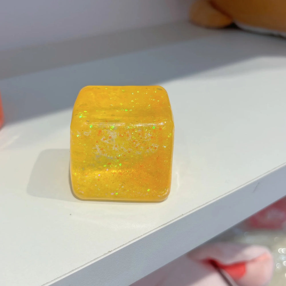 New Ice Cube Shaped Fidget Toy Square Stress Relief Ball Squishy Squeeze Anxiety ADHD lifestyle view