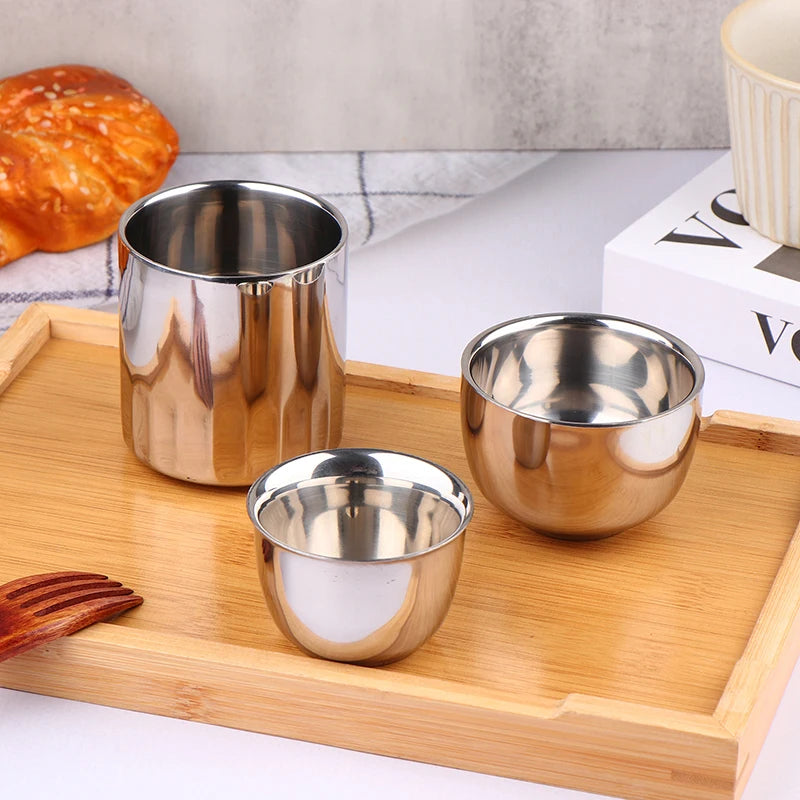 1PC For Home Office Tea Beverage Beverage Mugs Double Layer Wine Cups Stainless Ste additional angle