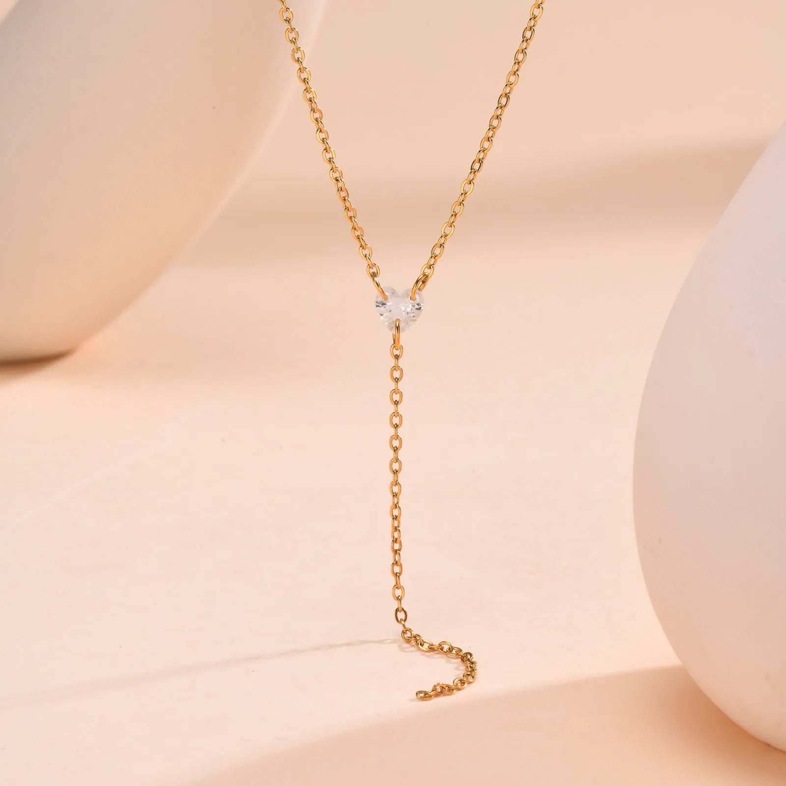 Drop Y Lariat Necklace with Bar Pendant, Stainless Steel Long Chain, Womens Necklaces alternate view