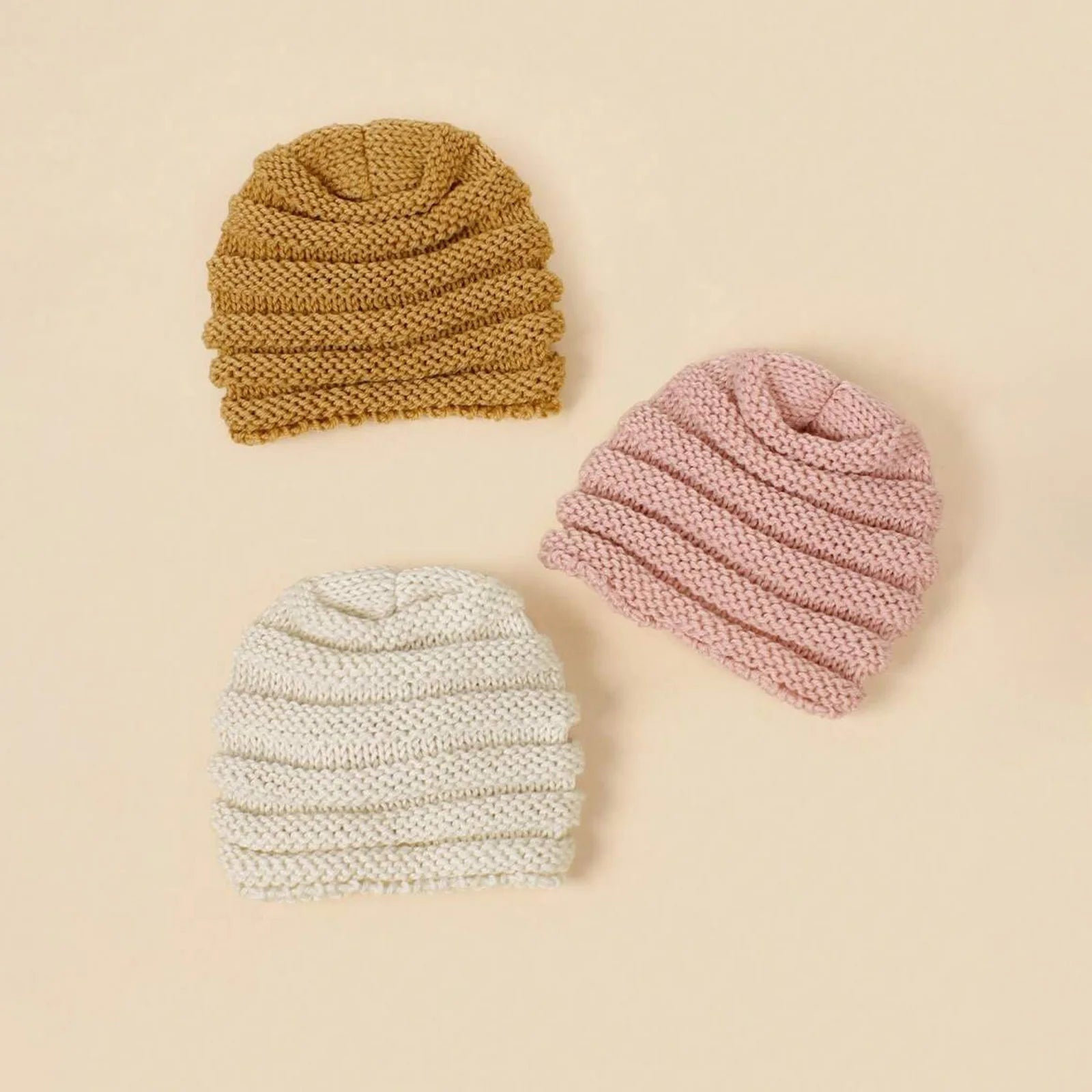 Baby Crochet Turban Hat with Flower Decor | Winter Warm Knit Headwrap for Infant Girl alternate view