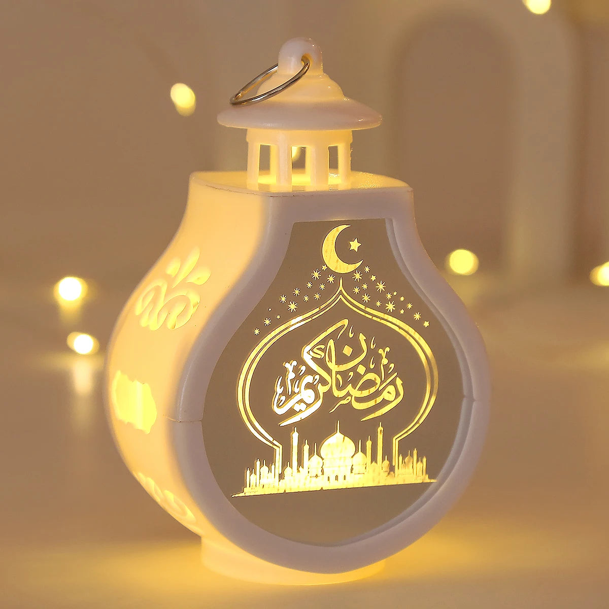 LED Star Moon Candlestick Light | Ramadan Decoration with Castle Wind Lamp detail view
