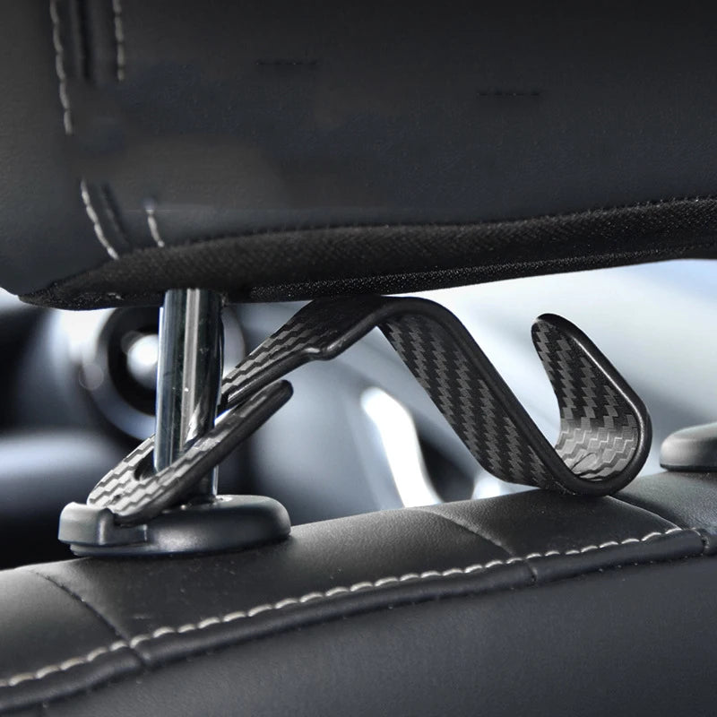 Carbon Fiber Car Seat Headrest Hook 4Pcs alternate view