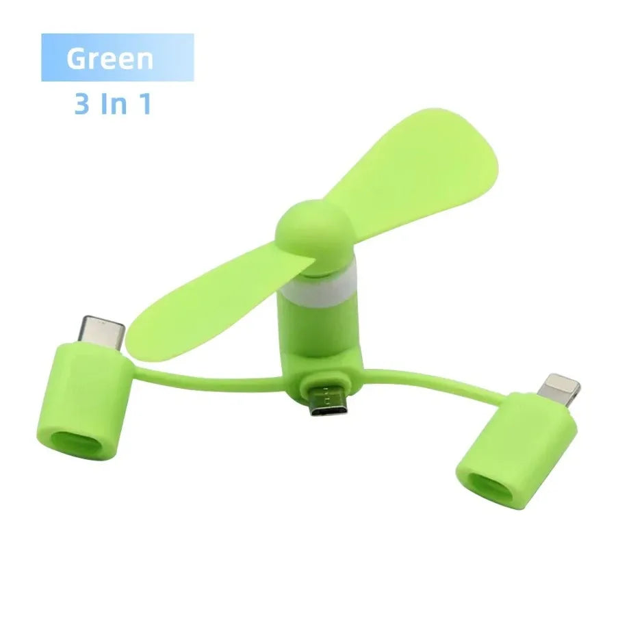 3 in 1 Universal Fan Mini Cooling Accessories USB Phone Cooler For iPhone 17-12 Samsu lifestyle view