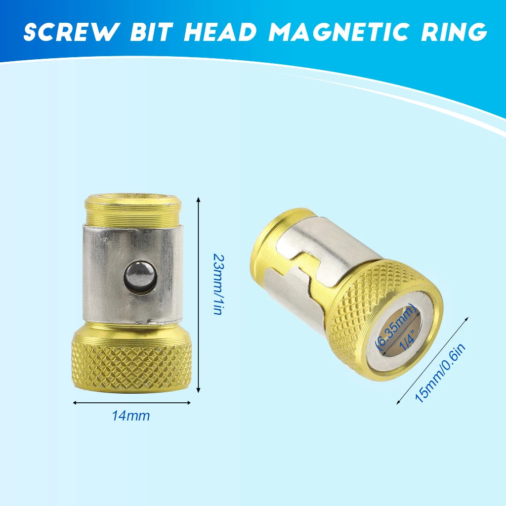 Magnetic Screw Ring | Powerful Bit Holder for 1/4 Inch Screwdrivers additional angle