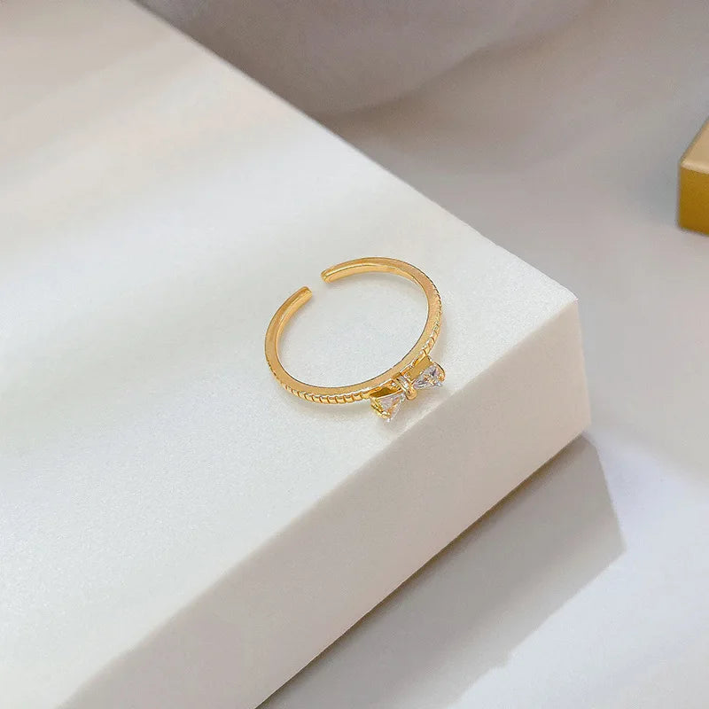 925 Sterling Silver Zircon Adjustable Ring | Women's Cocktail Jewelry additional angle