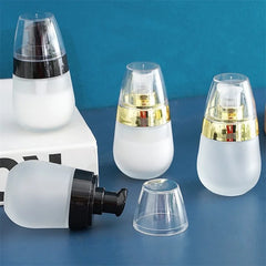 30ml Empty Refillable Frosted Glass Vacuum Bottle | Travel Cosmetic Pump Container alternate view