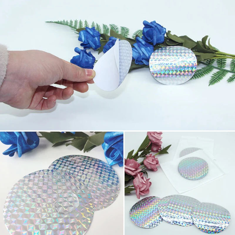 Reflective Bird Repellent Tape | 20 Pack Scare Stickers for Pigeons additional angle