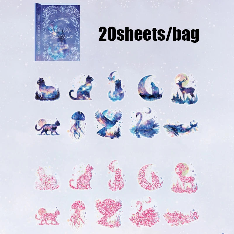 Mr. Paper 20pcs Floral Encounter PET Stickers | Botanical Theme Journal Decor detail view