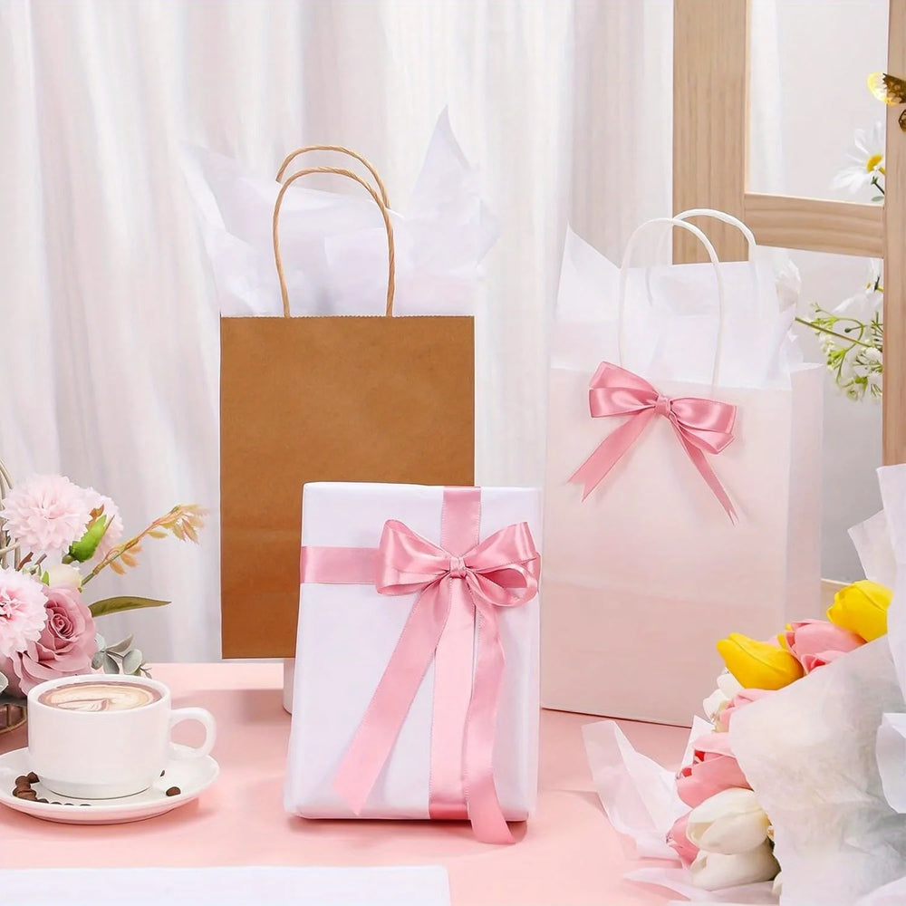 50 Pink Snowflake Gift Wrapping Paper | 50x35 cm Festive Wrapping Sheets alternate view