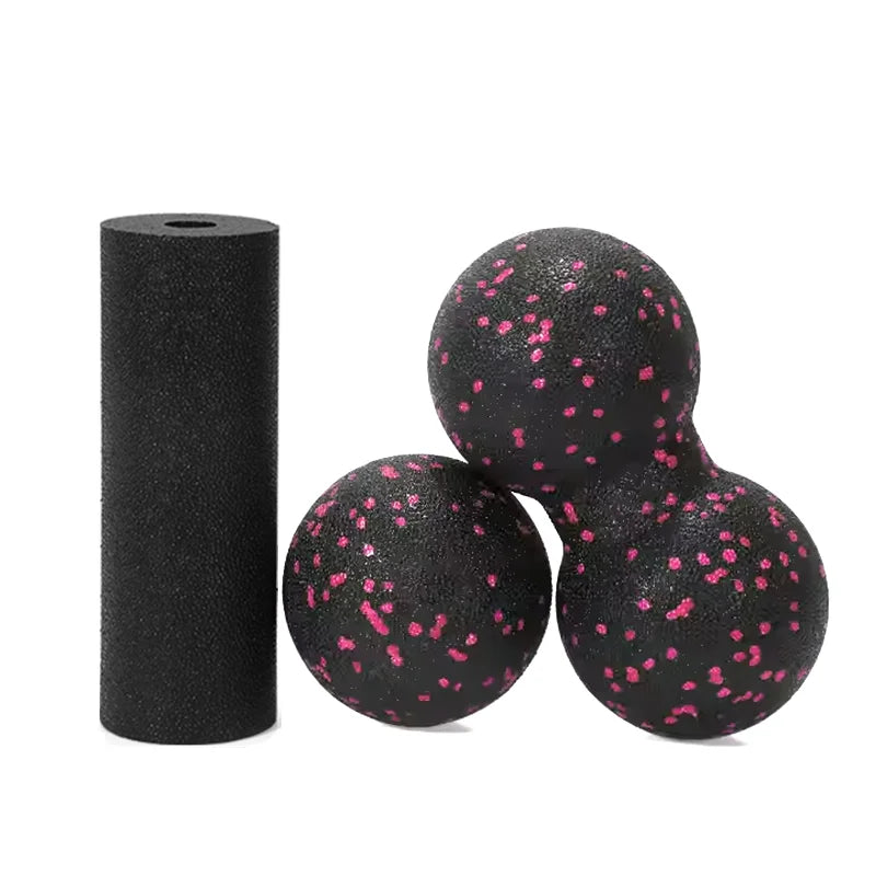 Yoga Peanut Ball Set | Massage Balls and Foam Block for Muscle Recovery close-up view