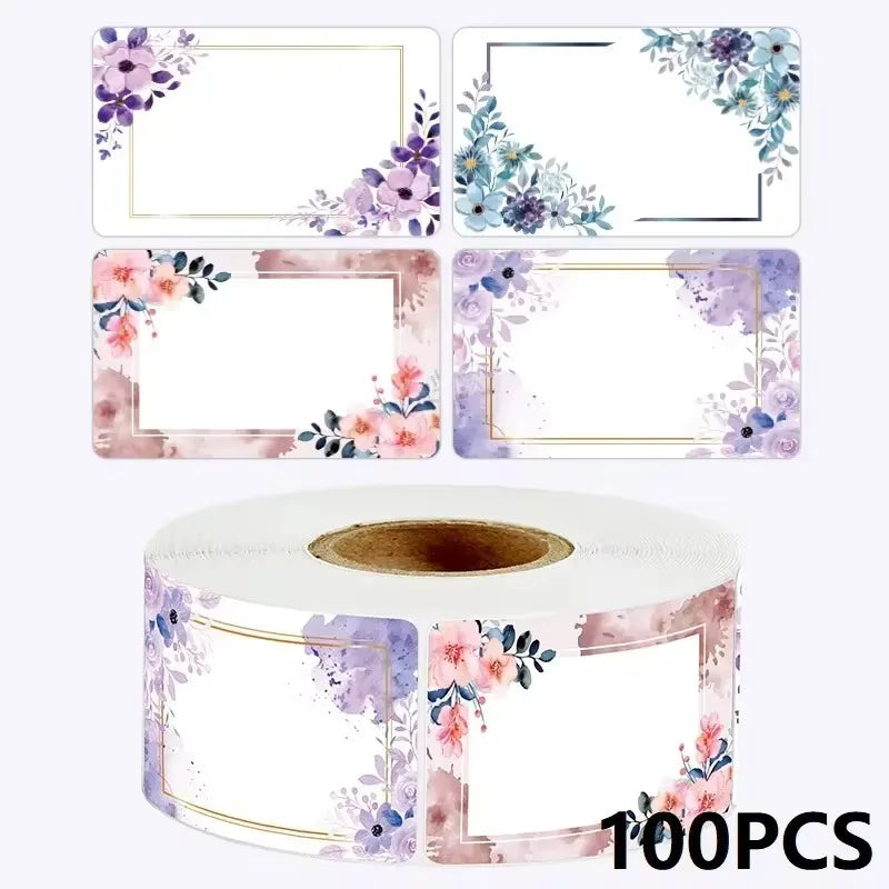 Sunflower Sticker Roll Pack | 50-250 Custom Name Labels for Home Organizing alternate view