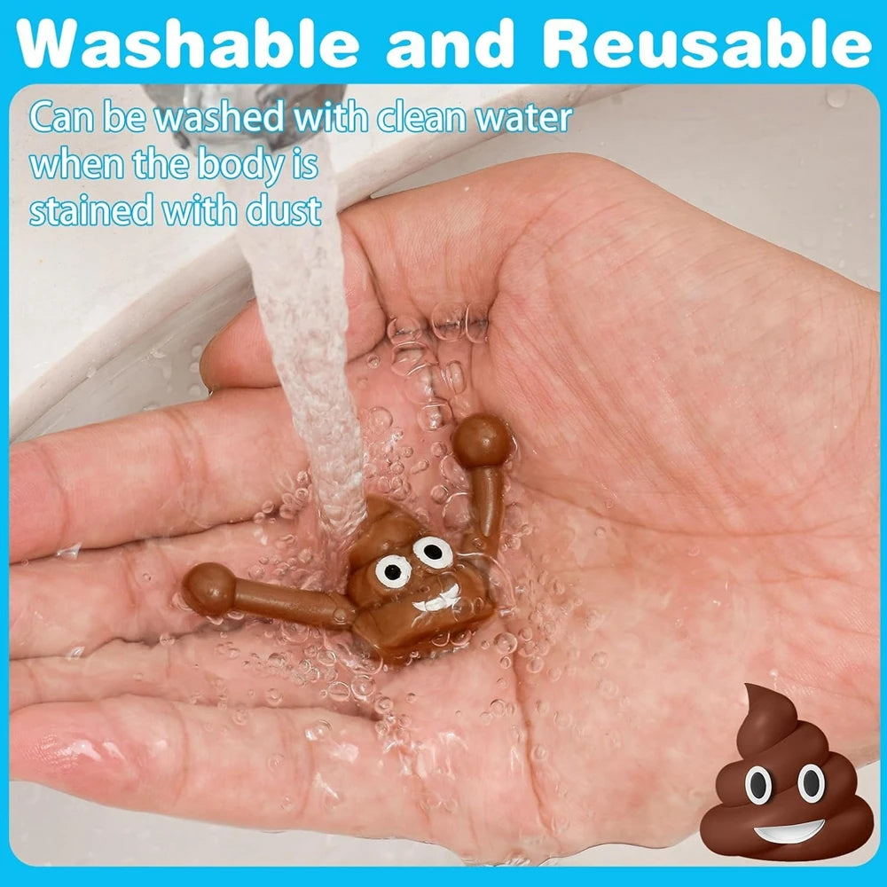 5Pcs Funny Poop Sticky Squishy Rubber Flying Finger Novelty Stress Relief Toys | Ejec lifestyle view