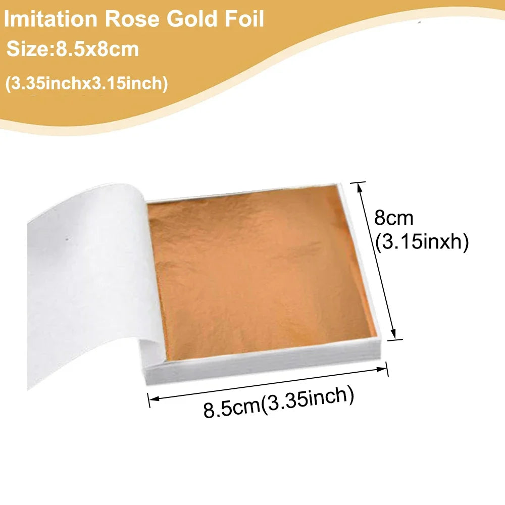 Imitation Gold Leaf Sheets for Crafts | 100pcs Metallic Foil Paper alternate view