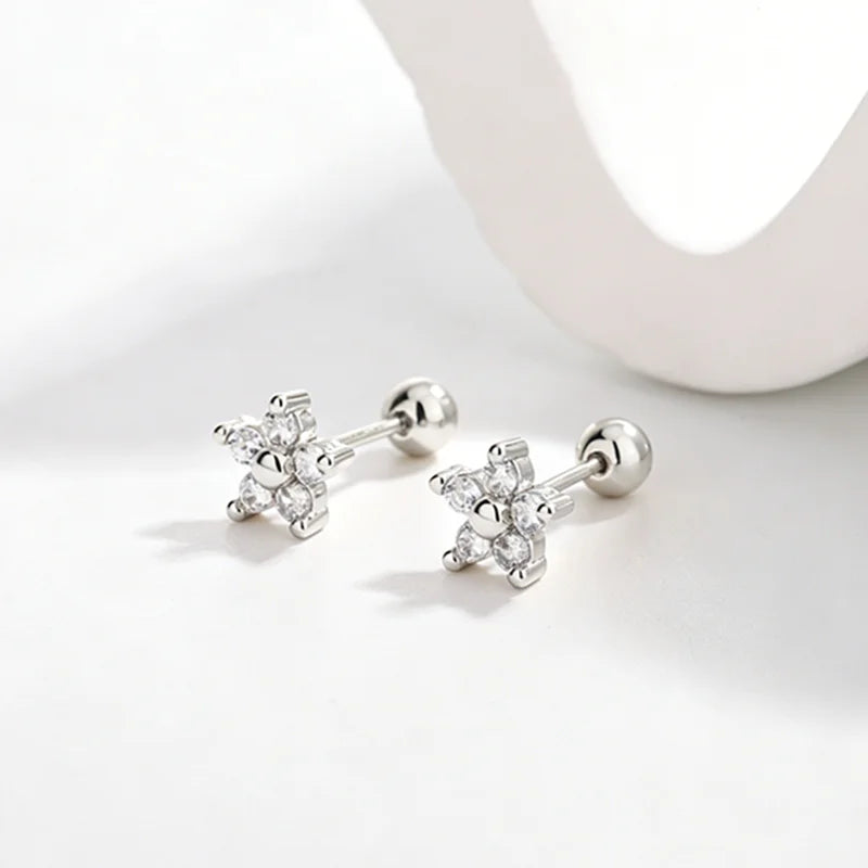 Heart Stud Earrings for Women | Hypoallergenic Screw Back Piercing Jewelry lifestyle view