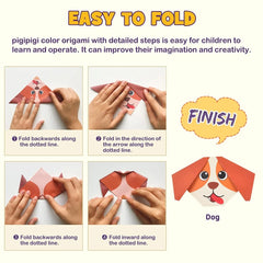 Origami Paper Set 54 Sheets | Double-Sided Folding Paper with Instructions close-up view