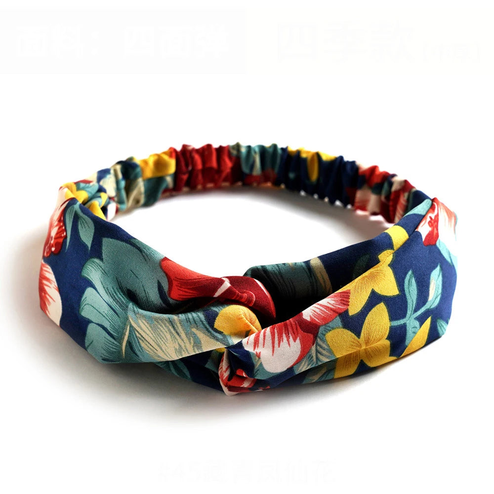 Fashion Bohemian Style Hair Bands Elastic Yoga Headband Women Headwear Print Vintag additional angle