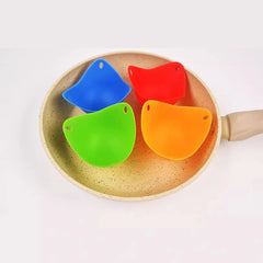 4pcs Silicone Egg Poacher Cups | Non-Stick Egg Boiler Mold for Microwave, Air Fryer, a close-up view