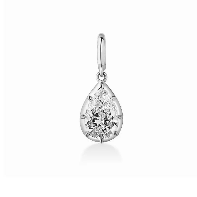 Minimalist Women's Geometric White Zircon Necklace Thin Bead Chain Pendant Non-fadi additional angle
