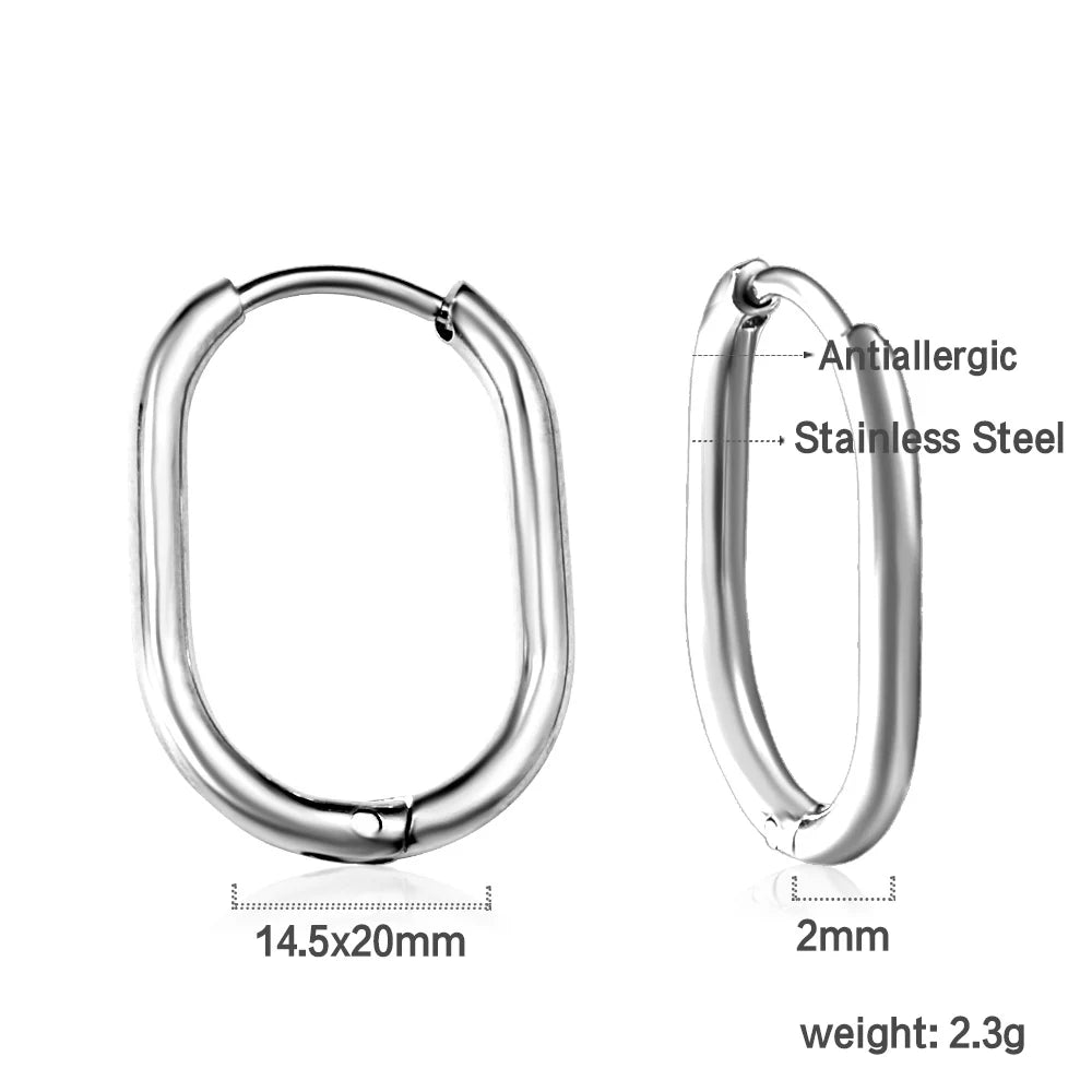 Stainless Steel Hoop Earrings for Women | Hypoallergenic Round Hinged Hoops - 12/14/1 lifestyle view