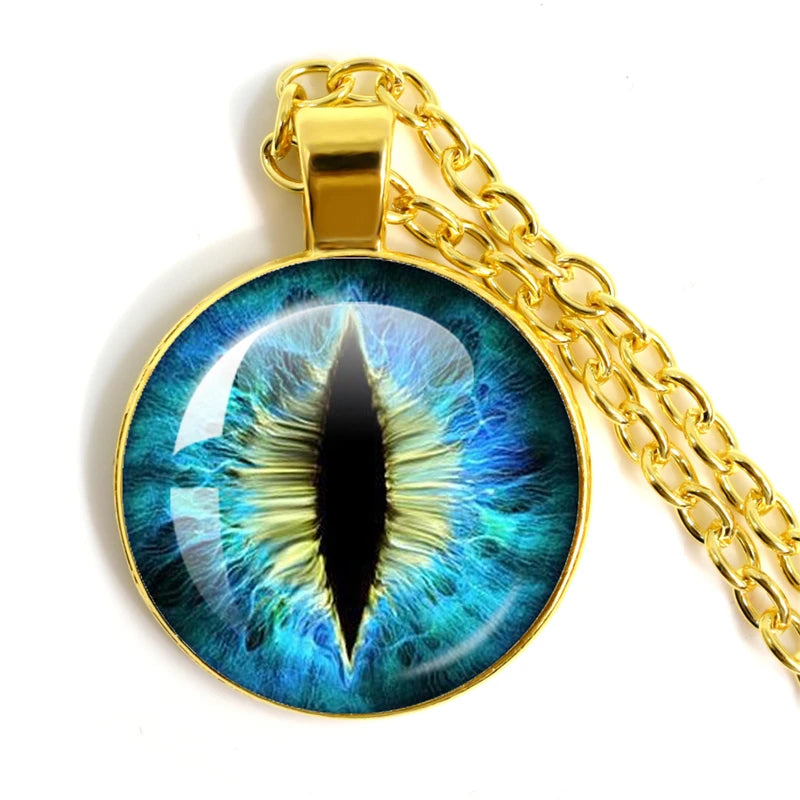 Fashion Evil Eye Pendant Necklace | Trendy Glass Cabochon Jewelry Gift additional angle