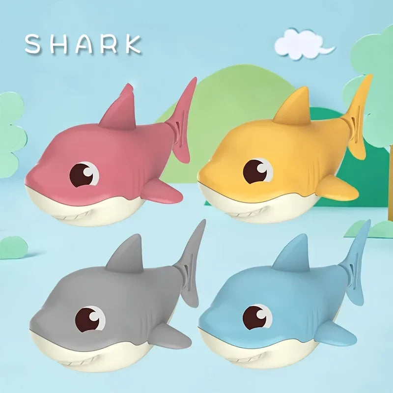 1pc Summer hot new cartoon shark baby water play toy with wind up chain, outdoor beach t detail view