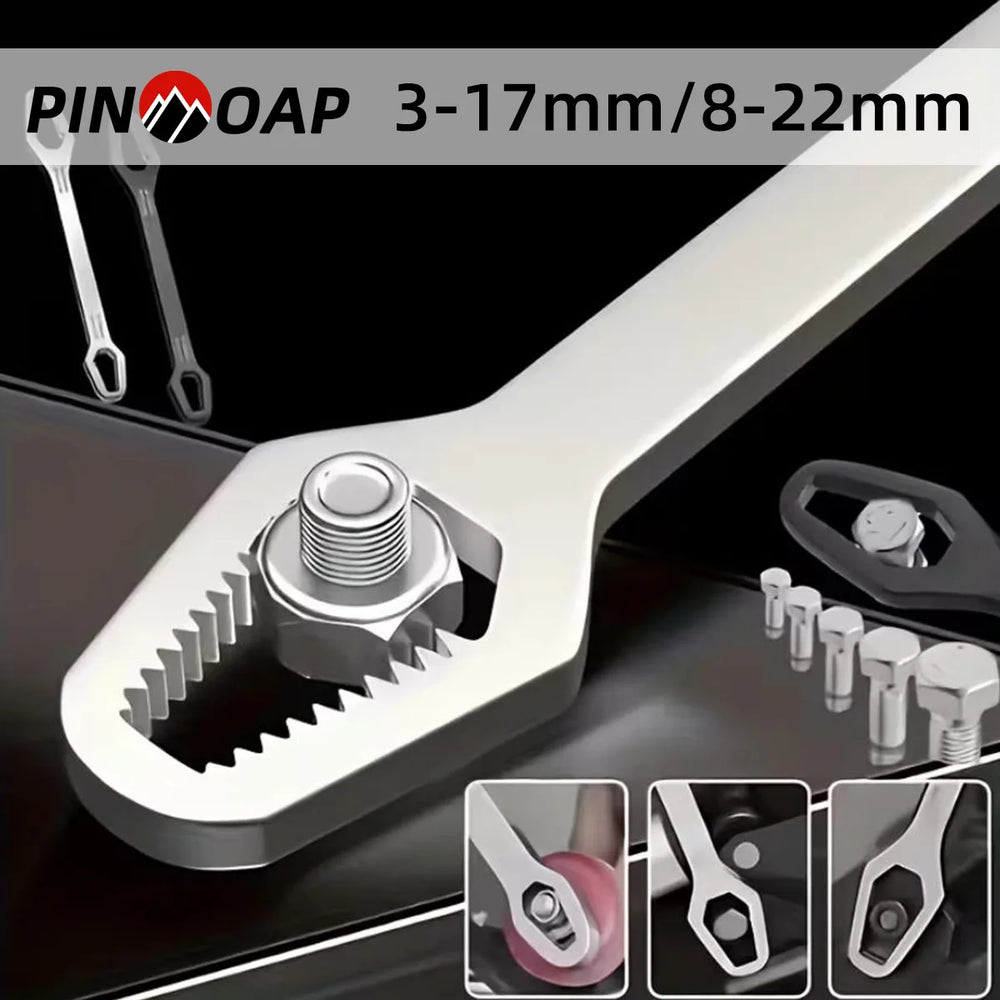 Adjustable Self-Tightening Double Head Wrench | Multi-Functional Tool for Cars, Bicycles, and Homes
