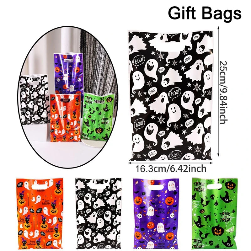10/20/50pcs Scary Halloween Candy Bags Pumpkin Ghost detail view