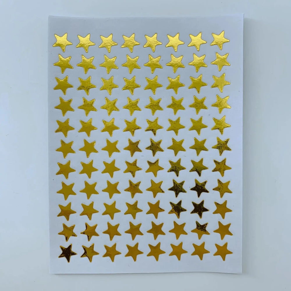 Gold Star Sticker Set for Teachers and Class Rewards | 10 Sheets of Five Pointed Star St detail view