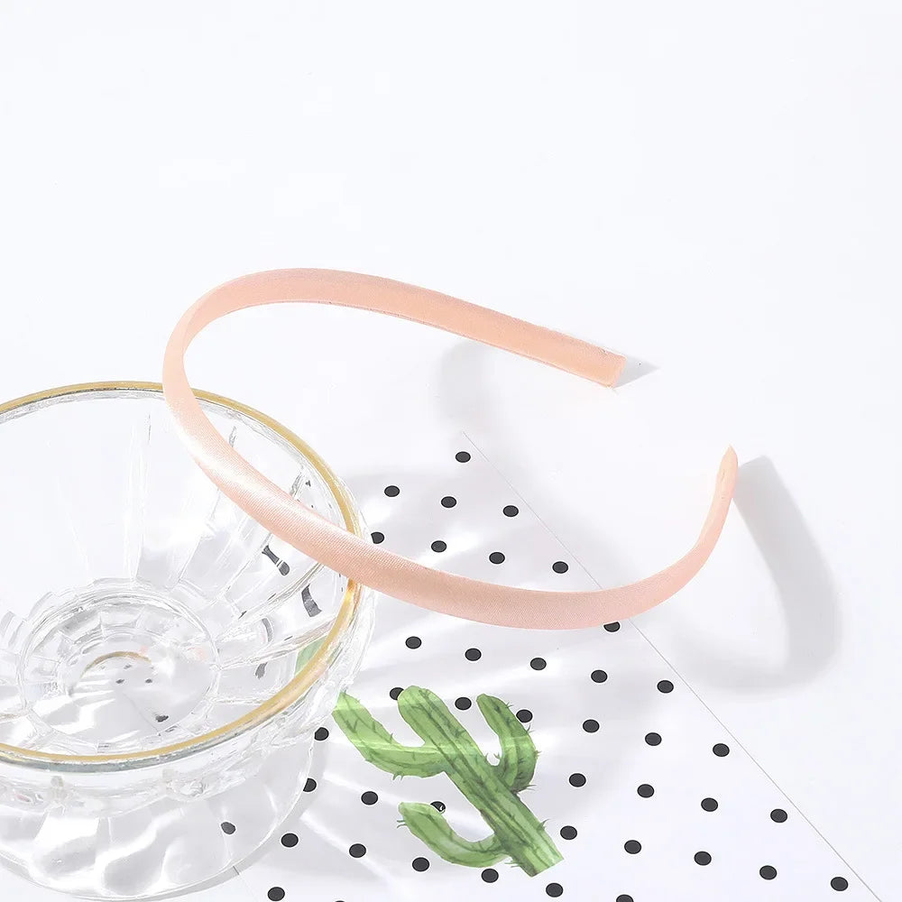 10mm Satin Headband Women Girls Fabric Covered Resin Hairbands Plastic Headbands Kids lifestyle view